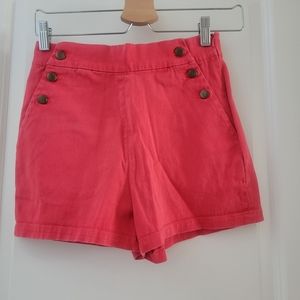 Coral high-waisted shorts